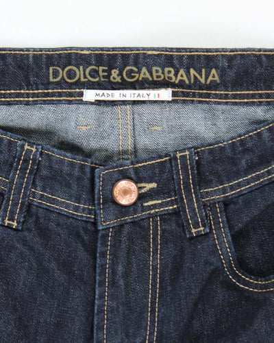 Vintage Y2K Dolce & Gabbana Embroidered Bee Dark Wash Jeans - W36 L30