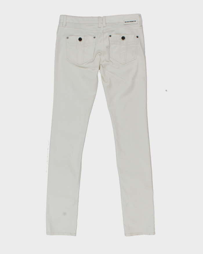 Vintage Y2K Burberry Slim Fit White Denim Jeans - W30 L34