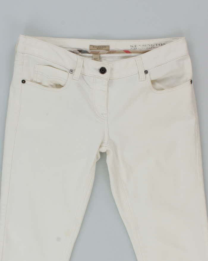 Vintage Y2K Burberry Slim Fit White Denim Jeans - W30 L34