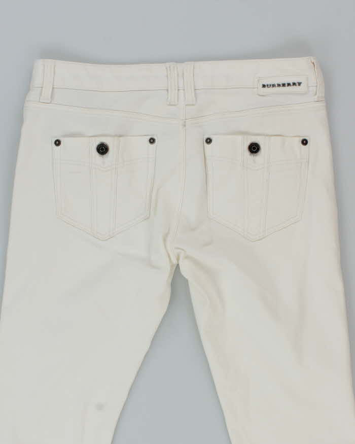 Vintage Y2K Burberry Slim Fit White Denim Jeans - W30 L34