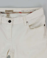 Vintage Y2K Burberry Slim Fit White Denim Jeans - W30 L34