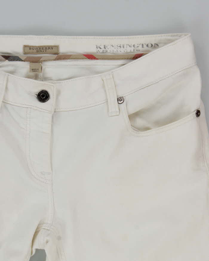 Vintage Y2K Burberry Slim Fit White Denim Jeans - W30 L34