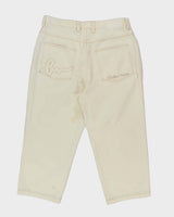 Vintage Y2K Ballers Nation Wide Leg White Denim Jeans - W36 L25