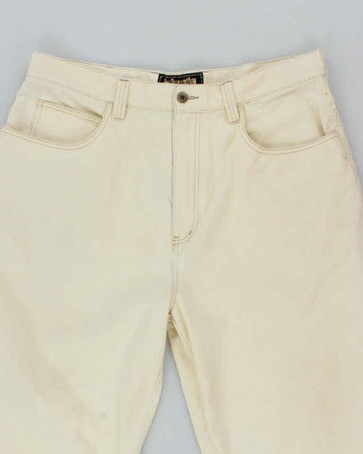 Vintage Y2K Ballers Nation Wide Leg White Denim Jeans - W36 L25
