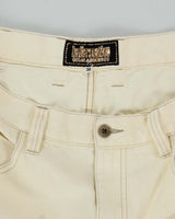 Vintage Y2K Ballers Nation Wide Leg White Denim Jeans - W36 L25