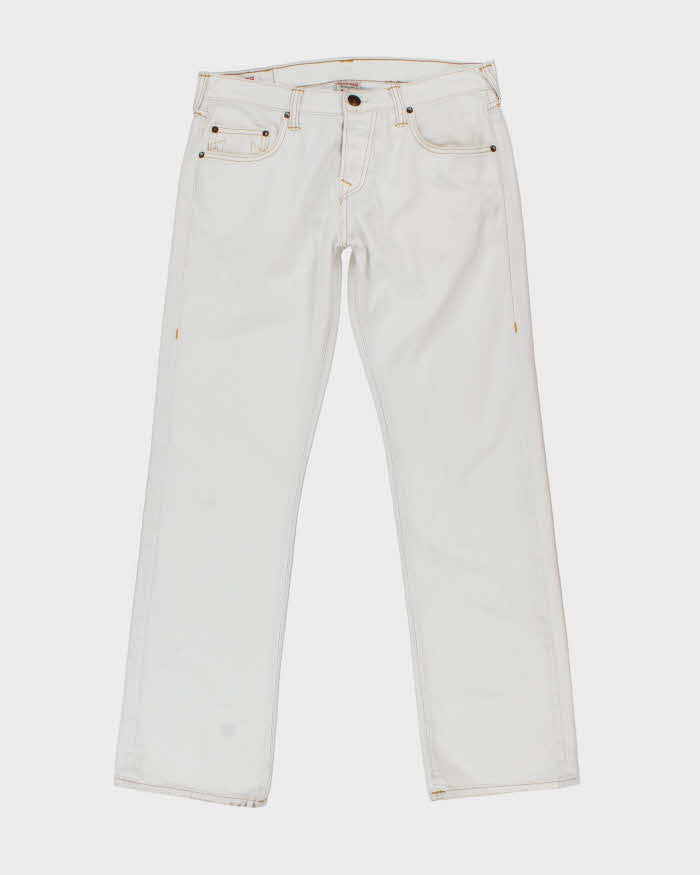 Vintage Y2K True Religion White Wash Flared Jeans - W32 L32