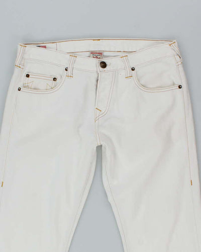 Vintage Y2K True Religion White Wash Flared Jeans - W32 L32