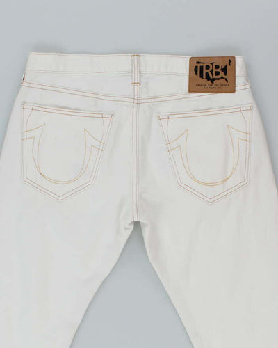 Vintage Y2K True Religion White Wash Flared Jeans - W32 L32