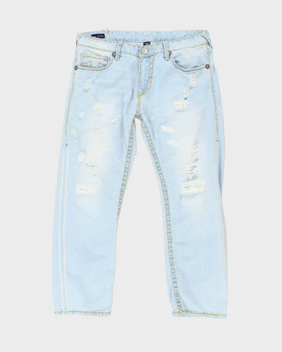 Vintage Y2K True Religion Pre-Distressed Light Wash Selvedge Jeans - W36 L27