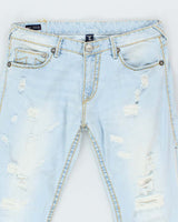 Vintage Y2K True Religion Pre-Distressed Light Wash Selvedge Jeans - W36 L27
