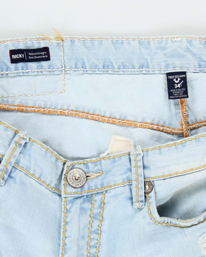 Vintage Y2K True Religion Pre-Distressed Light Wash Selvedge Jeans - W36 L27