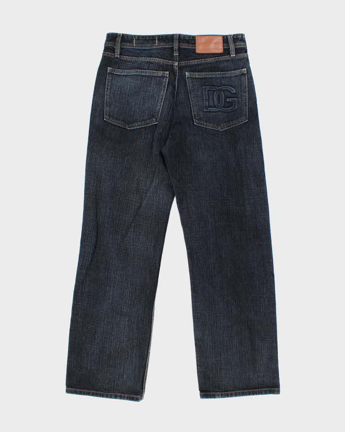 Vintage Y2K Dolce & Gabbana Dark Wash Relaxed Fit Embossed Jeans - W32 L30
