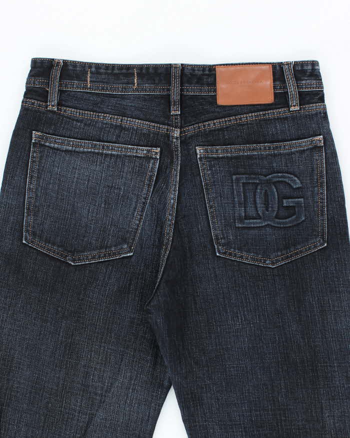 Vintage Y2K Dolce &amp; Gabbana Dark Wash Relaxed Fit Embossed Jeans - W32 L30