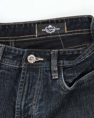 Vintage Y2K Dolce & Gabbana Dark Wash Relaxed Fit Embossed Jeans - W32 L30