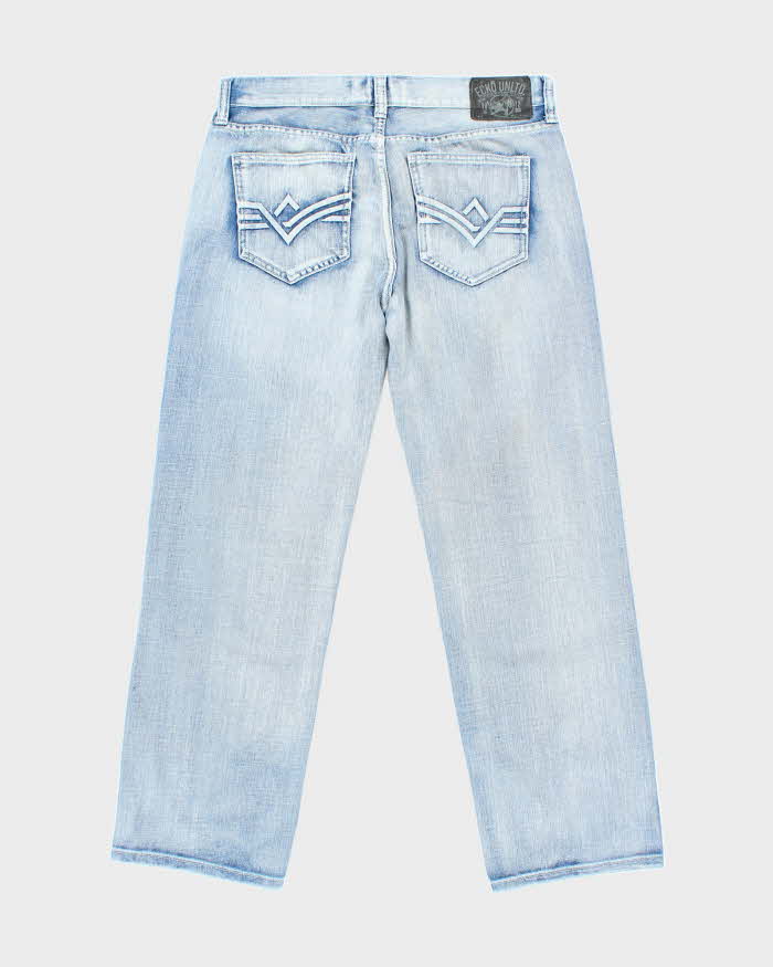 Vintage Y2K Ecko Untld Light Wash Embossed Relaxed Fit Jeans - W32 L28