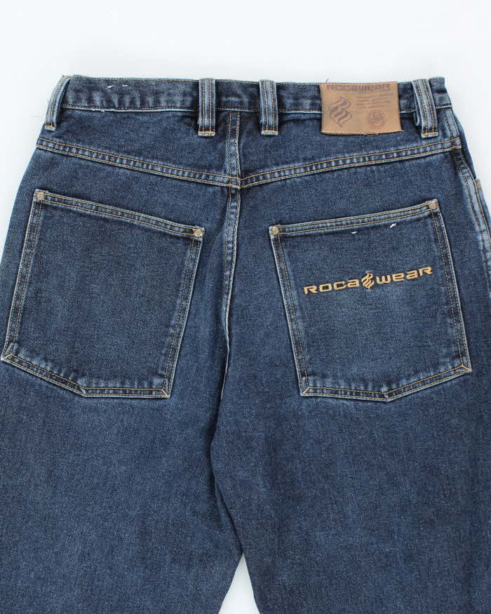 Vintage Y2K Rocawear Dark Wash Wide Leg Denim Jeans - W32 L28