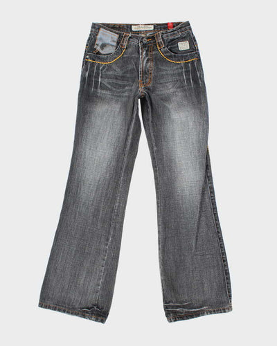 Vintage Y2K Gesture Grey Wash Flared Jeans - W28 L33