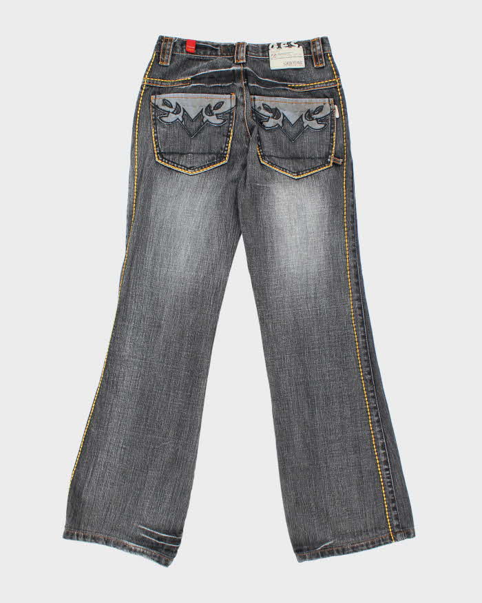Vintage Y2K Gesture Grey Wash Flared Jeans - W28 L33