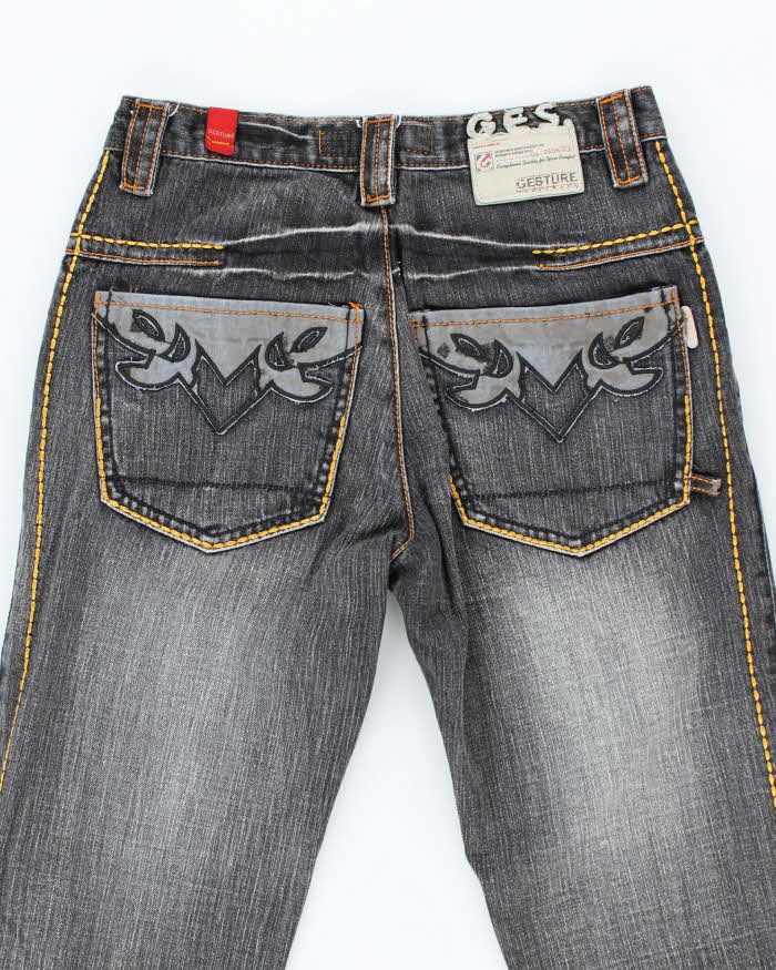 Vintage Y2K Gesture Grey Wash Flared Jeans - W28 L33