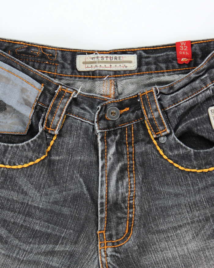 Vintage Y2K Gesture Grey Wash Flared Jeans - W28 L33