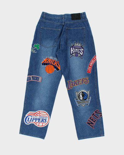 Vintage 2000's NBA Embroidered Teams Relaxed Fit Jeans - W28 L31