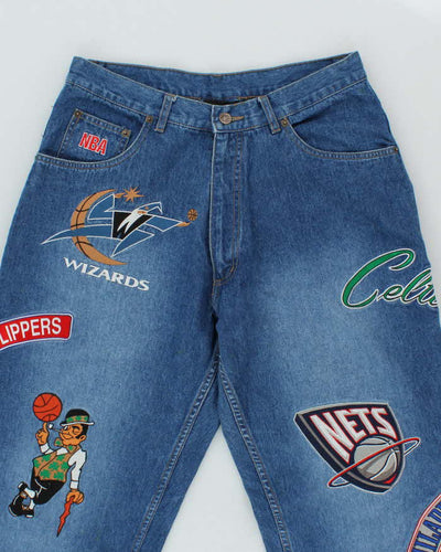 Vintage 2000's NBA Embroidered Teams Relaxed Fit Jeans - W28 L31