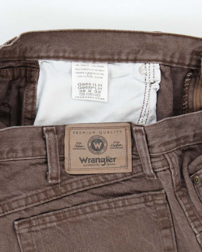 Vintage Wrangler Faded Brown Wash Straight Leg Jeans - W32 L31