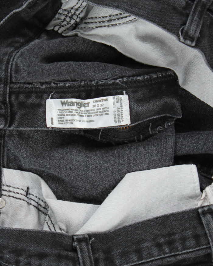 Vintage Wrangler Faded Black Wash Straight Leg Jeans - W34 L30