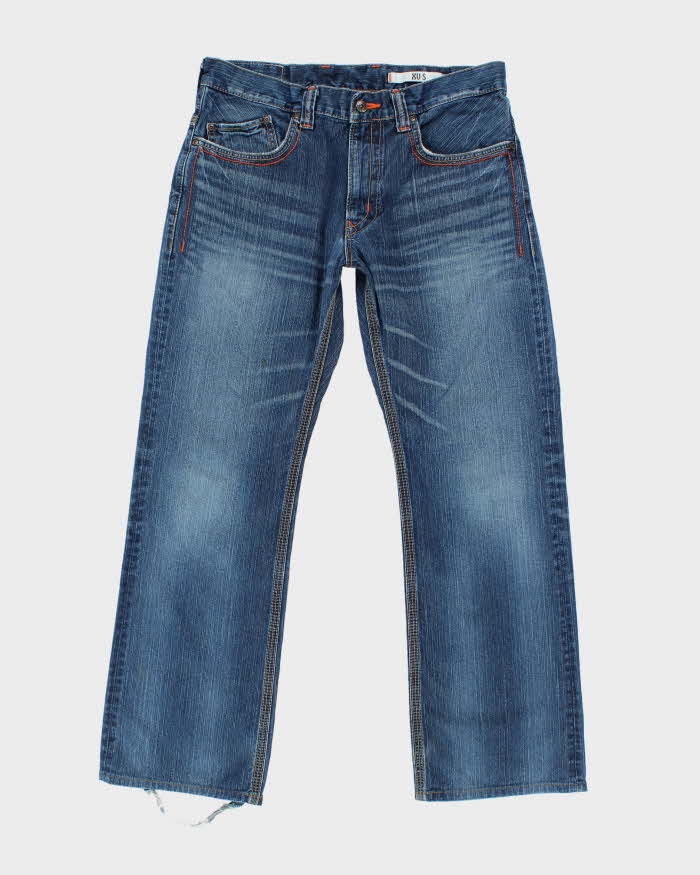 Vintage Edwin Dark Wash Buckle Back Straight Leg Jeans - W34 L30