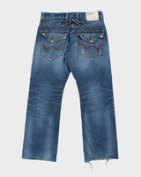 Vintage Edwin Dark Wash Buckle Back Straight Leg Jeans - W34 L30
