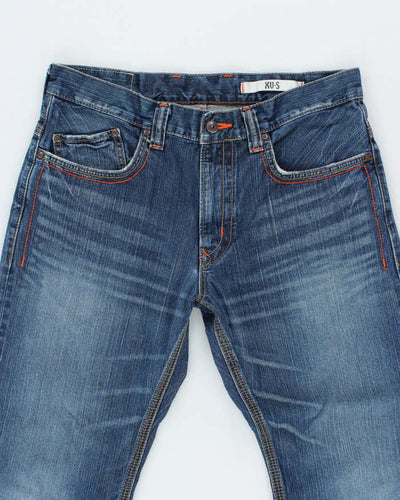 Vintage Edwin Dark Wash Buckle Back Straight Leg Jeans - W34 L30
