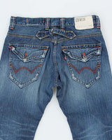 Vintage Edwin Dark Wash Buckle Back Straight Leg Jeans - W34 L30