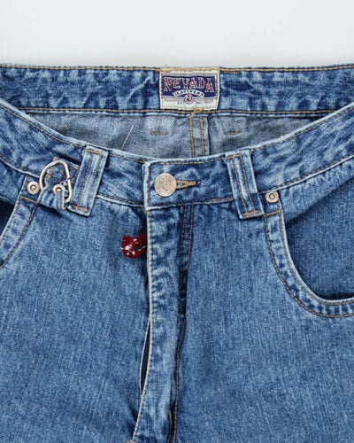 Vintage Nevada Wide Leg Medium Wash Jeans - W34 L25