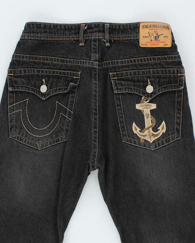 Vintage Y2K True Religion Grey Stone Wash Jeans - W32 L28