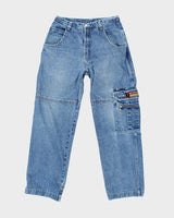Vintage Y2K Urban Heavyweight Wide Leg Cargo Jeans - W32 L33