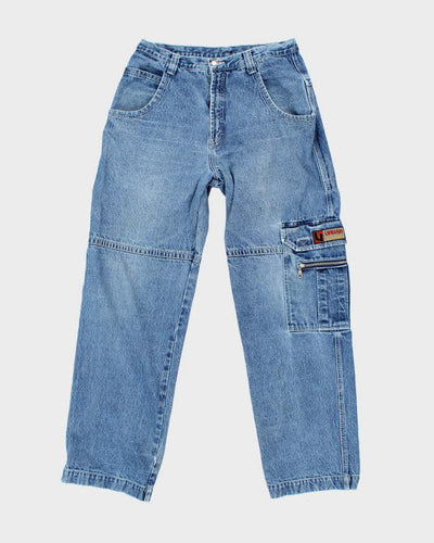 Vintage Y2K Urban Heavyweight Wide Leg Cargo Jeans - W32 L33