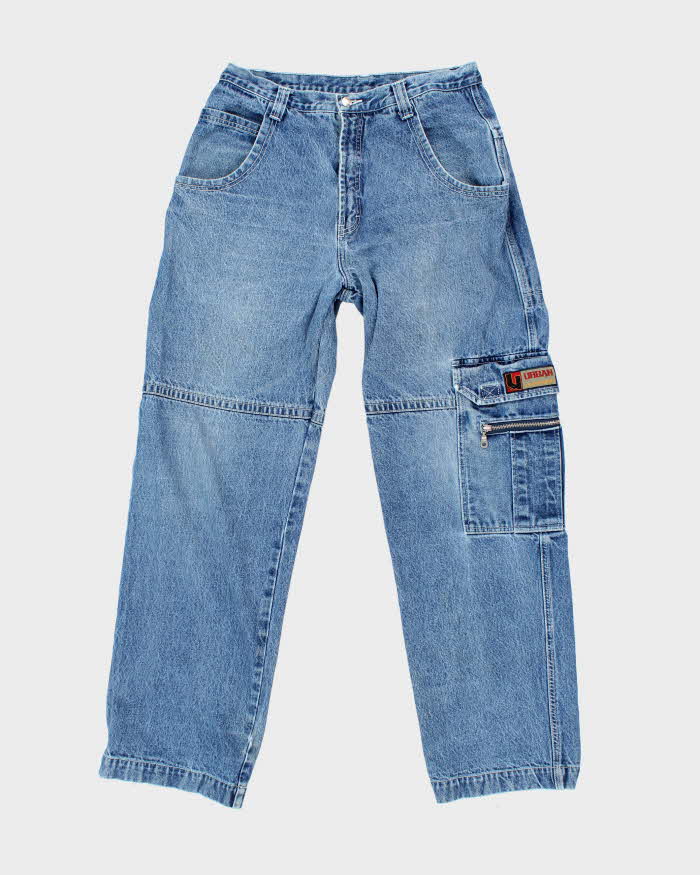 Vintage Y2K Urban Heavyweight Wide Leg Cargo Jeans - W32 L33