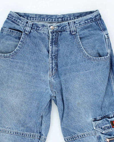 Vintage Y2K Urban Heavyweight Wide Leg Cargo Jeans - W32 L33