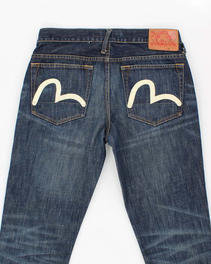 Vintage Y2K Evisu Slim Fit Dark Wash Jeans - W32 L30