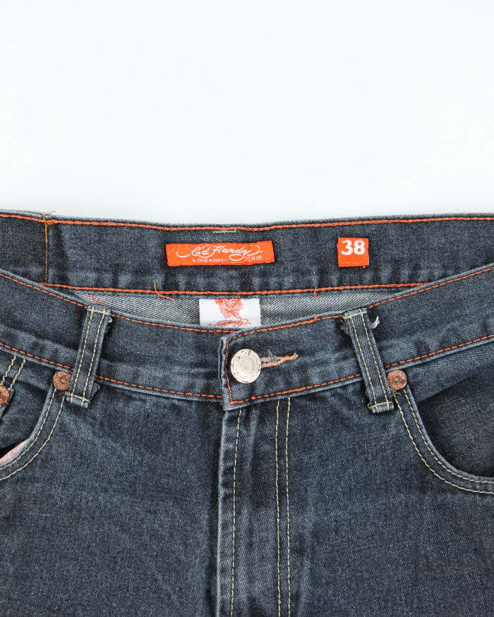 Vintage Y2k 00s Ed Hardy Embroidered Jeans - W38 L29