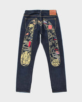 Vintage Y2K 00s Evisu Daicock Selvidge Slim Leg Denim Jeans - W31 L32