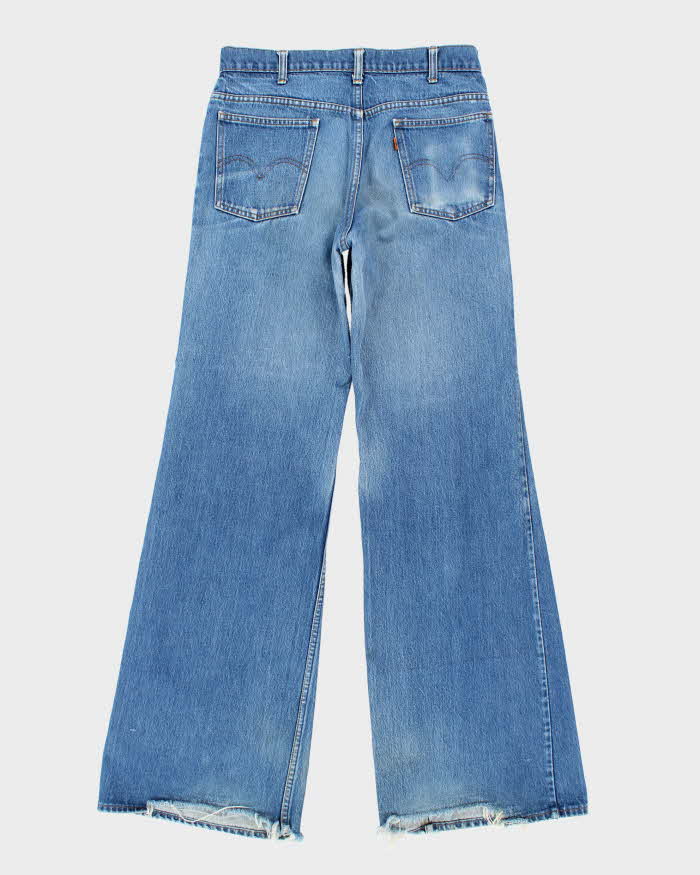 Vintage 1970s Levi's Orange Tab Bell Bottom Flared Denim Jeans - W31 L35