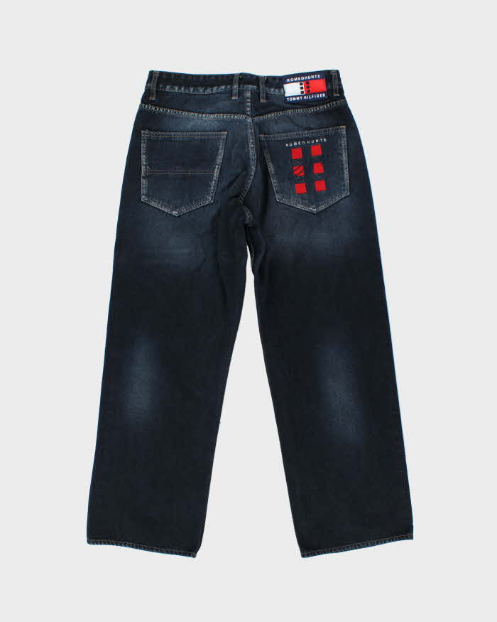 Tommy Hilfiger x Romeo Hunte Y2K Dark Wash Denim Wide Leg Jeans - W34 L29