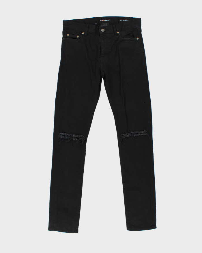 SS2015 Saint Laurent D02 Black Ripped Knee Skinny Jeans - W32 L33