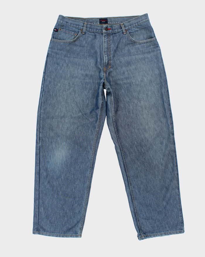 Vintage Y2K 00s Tommy Hilfiger Two-Tone Wash Wide Leg Jeans - W38 L32