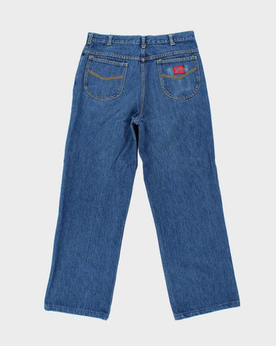 Vintage 1990s Big Blue Wide Straight Leg Jeans - W34 L30