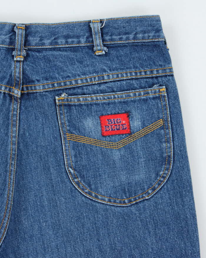 Vintage 1990s Big Blue Wide Straight Leg Jeans - W34 L30