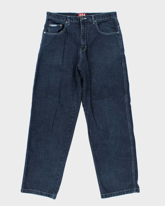 Vintage Y2K 00s Exco Embroidered Dark Denim Wide Leg Jeans - W34 L32