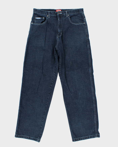 Vintage Y2K 00s Exco Embroidered Dark Denim Wide Leg Jeans - W34 L32