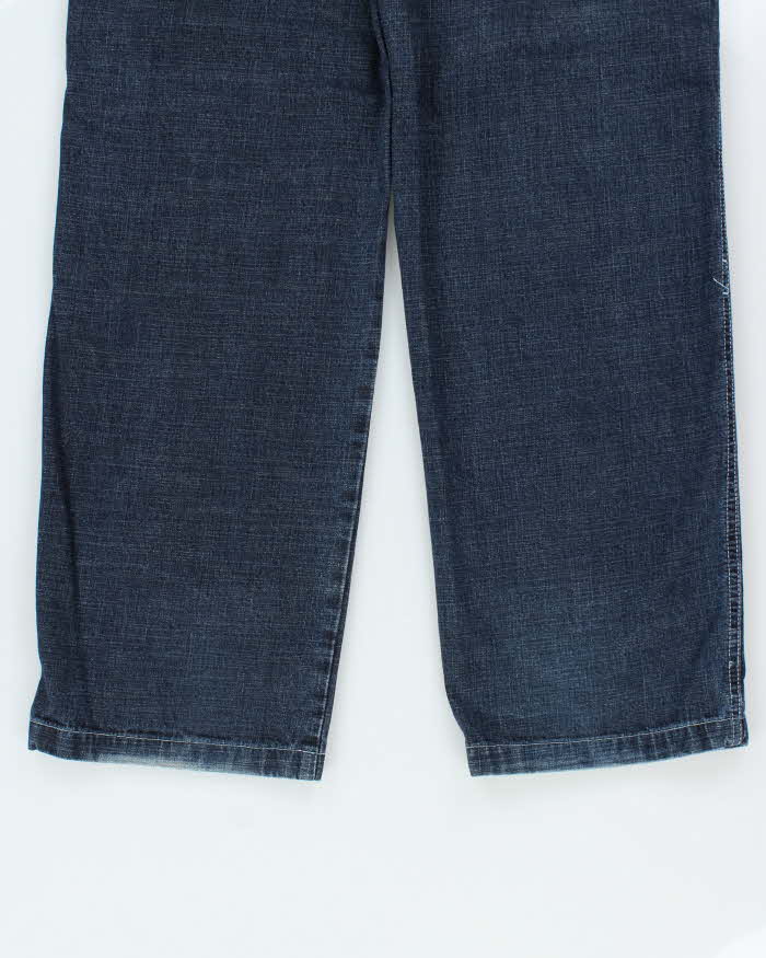 Vintage Y2K 00s Exco Embroidered Dark Denim Wide Leg Jeans - W34 L32